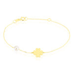 Bracelet Trefle Or Jaune Perle De Culture - Bracelets Enfant | Histoire d&rsquo;Or