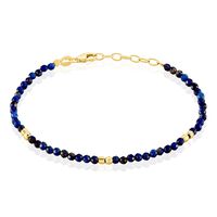 Bracelet Cyclades Argent Jaune Lapis Lazuli