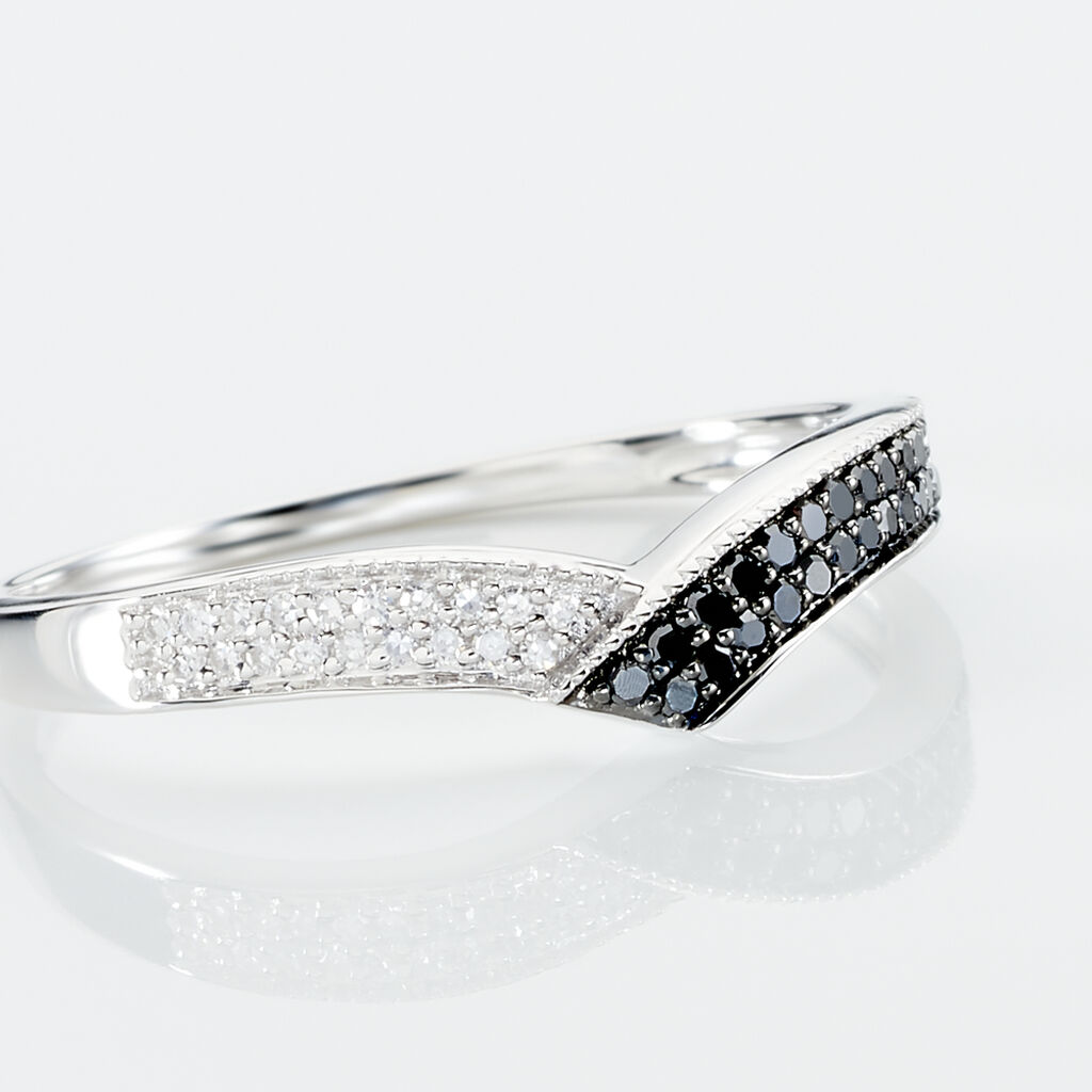 Bague Aile De Mouette Or Blanc Diamant - Bagues avec pierre Femme | Histoire d’Or