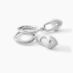 Cr&eacute;oles Spellia Argent Blanc - Boucles d'oreilles cr&eacute;oles Femme | Histoire d&rsquo;Or