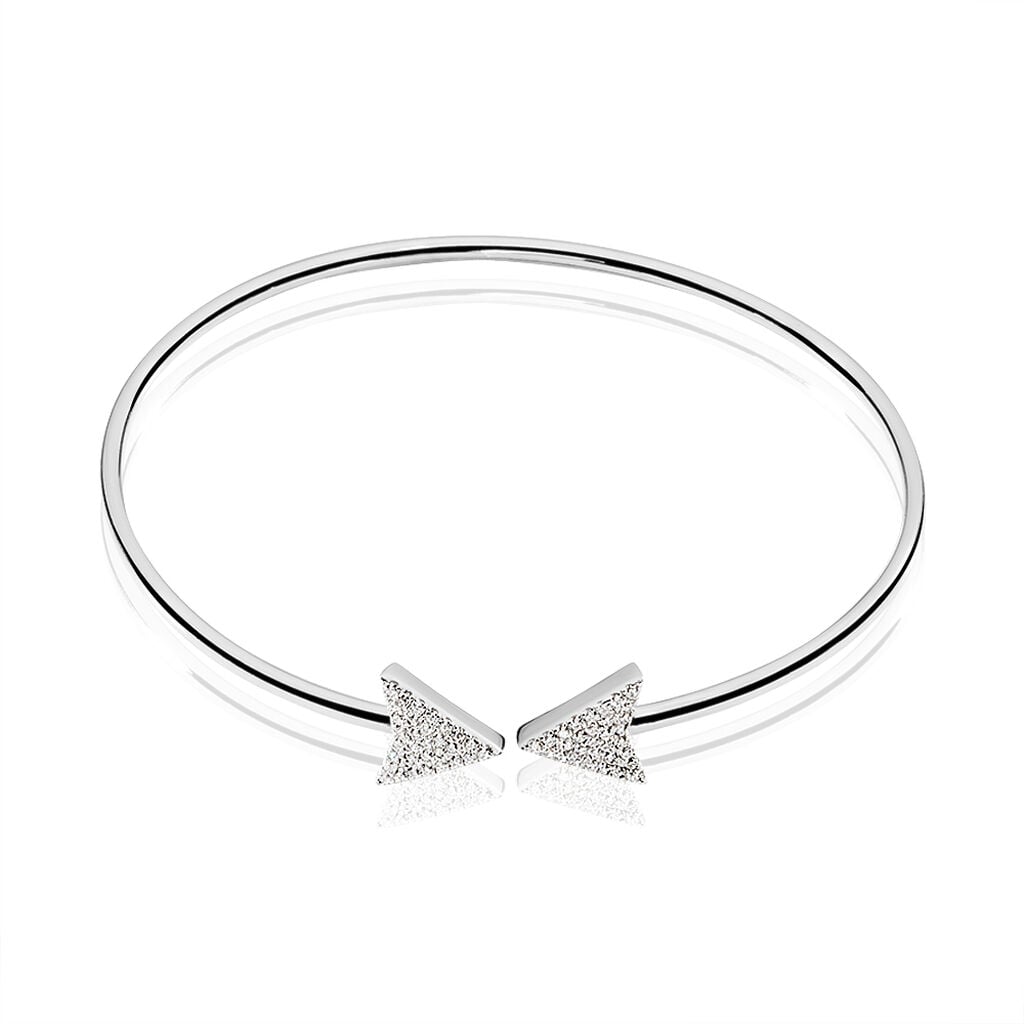 Bracelet Jonc Deva Argent Blanc Oxyde De Zirconium - Bracelets joncs Femme | Histoire d&rsquo;Or