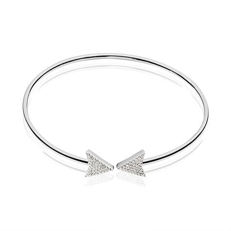 Bracelet Jonc Deva Argent Blanc Oxyde De Zirconium - Bracelets joncs Femme | Histoire d&rsquo;Or