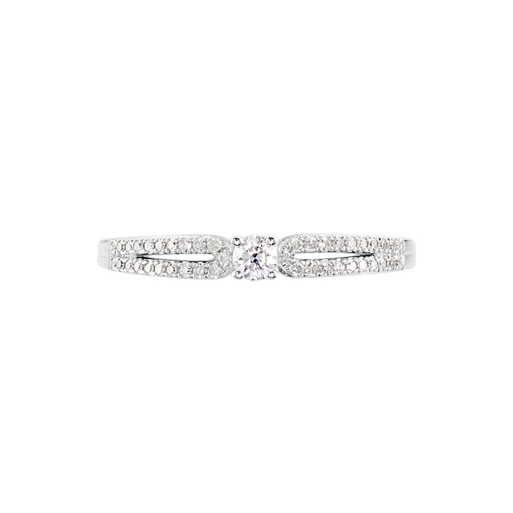 Bague Solitaire Katalina Or Blanc Diamant - Bagues solitaires Femme | Histoire d’Or