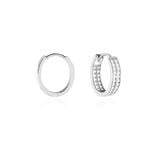 Cr&eacute;oles Argent Blanc Taki Oxydes De Zirconium - Boucles d'oreilles cr&eacute;oles Femme | Histoire d&rsquo;Or