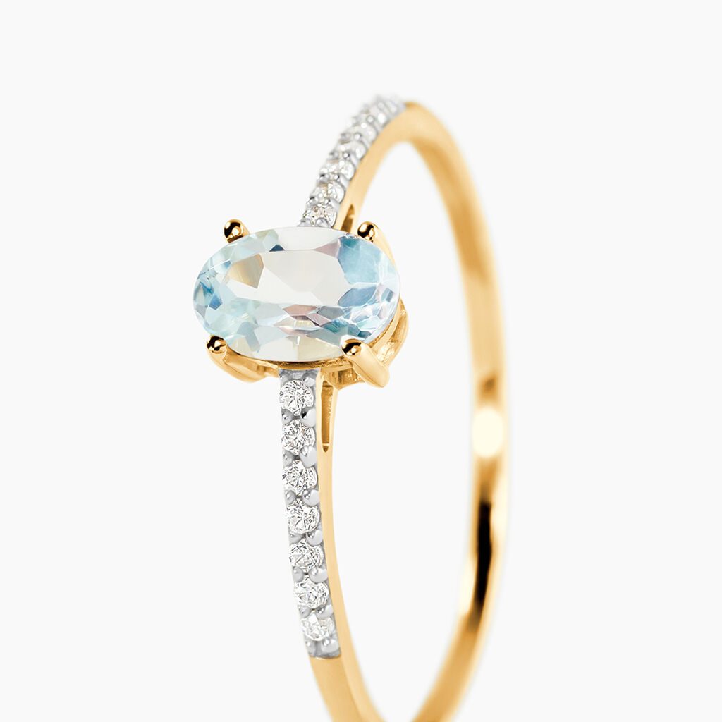 Bague Sorley Or Jaune Topaze Oxyde De Zirconium - Bagues solitaires Femme | Histoire d&rsquo;Or