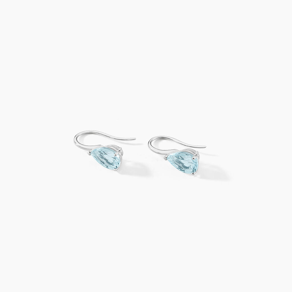 Boucles D'oreilles Puces Anesa Or Blanc Topaze - Clous d'oreilles Femme | Histoire d’Or