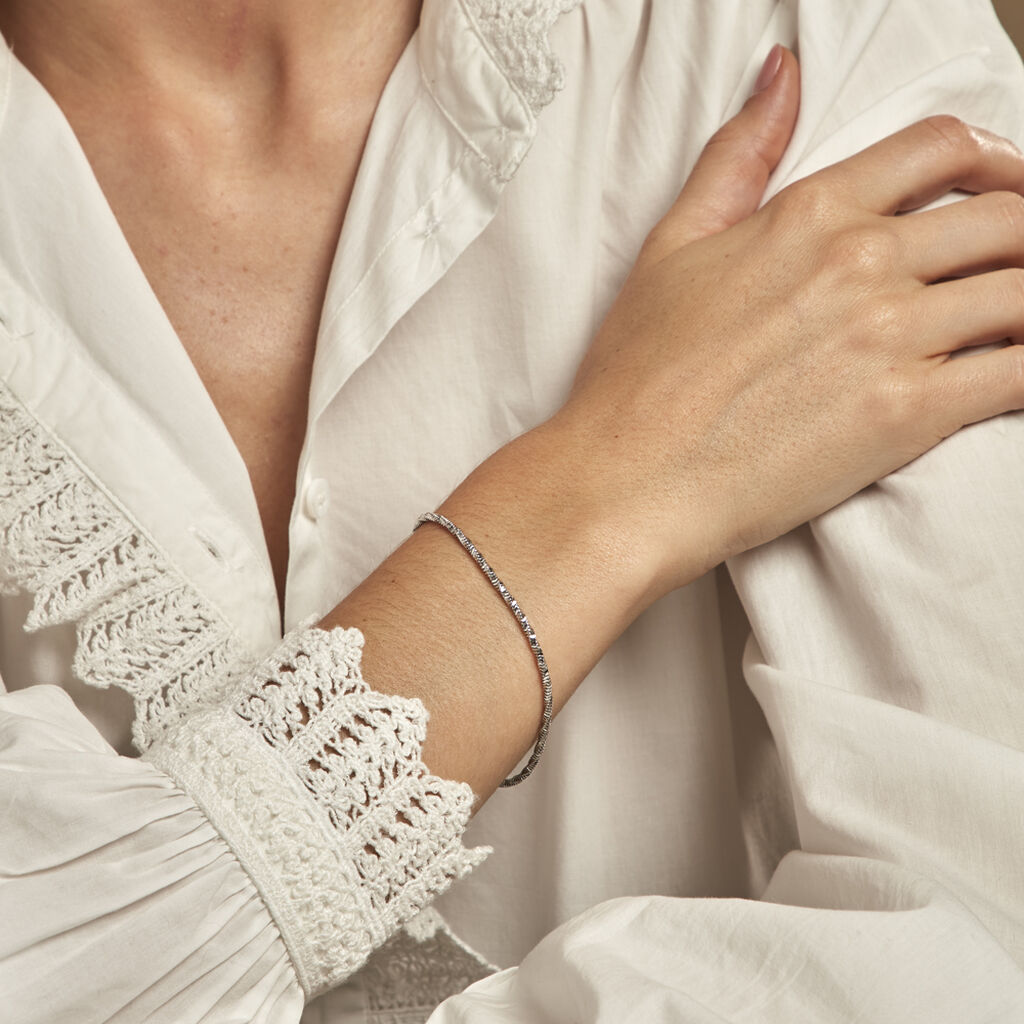 Bracelet Maille Azul Argent Blanc - Bracelets chaîne Femme | Histoire d’Or