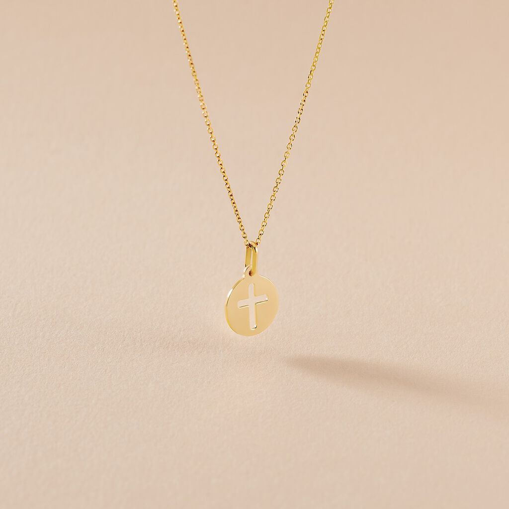 Pendentif Crystin Or Jaune - Pendentifs Bapt&ecirc;me Famille | Histoire d&rsquo;Or