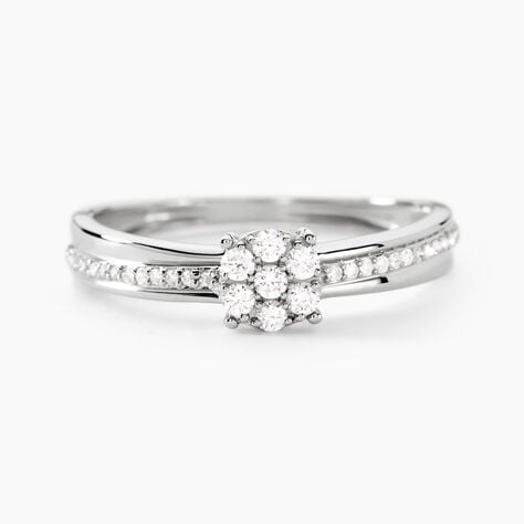 Bague Or Blanc Rosalane Diamants - Bagues avec pierre Femme | Histoire d’Or