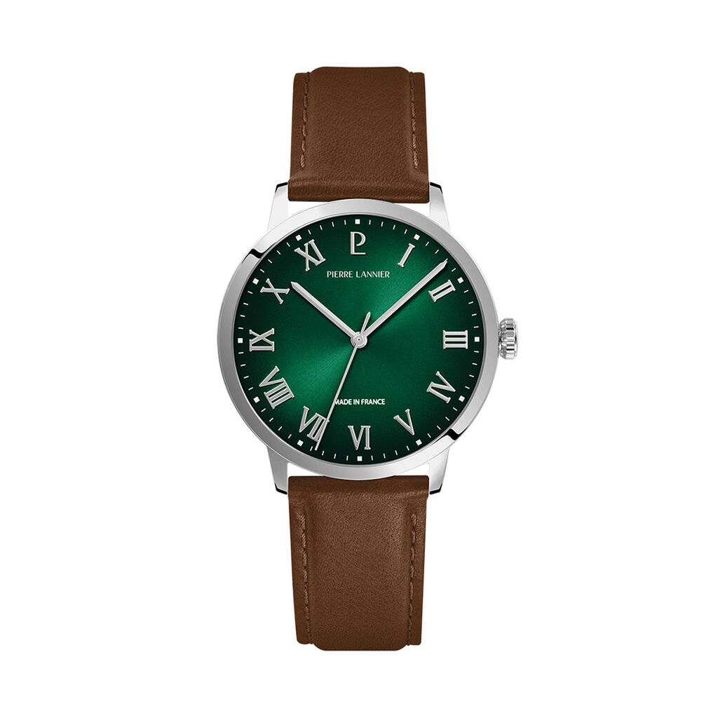 Montre Pierre Lannier Lannier Interval Vert - F&ecirc;te des p&egrave;res Homme | Histoire d&rsquo;Or
