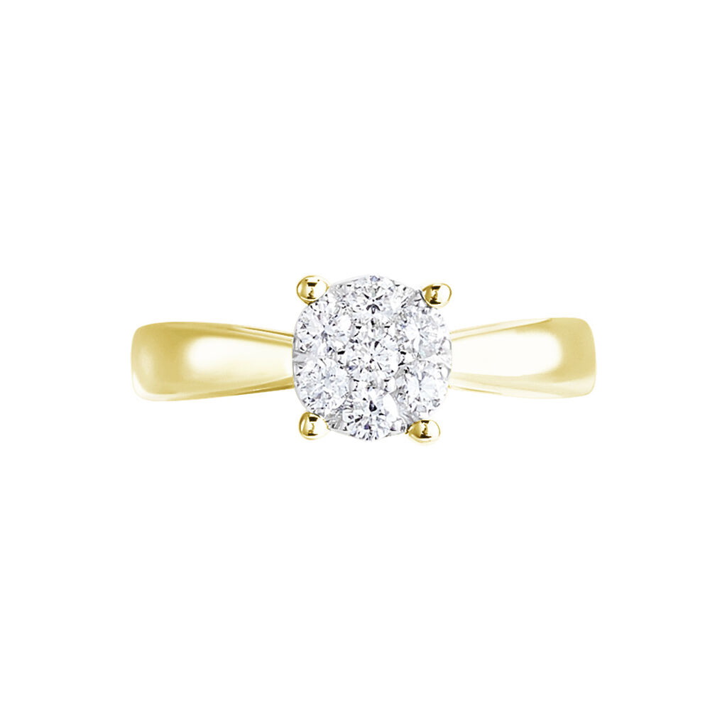 Bague Charl&egrave;ne Or Jaune Diamant Synthetique - Bagues avec pierre Femme | Histoire d&rsquo;Or