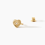Boucles D'Oreilles Puces Pearl Argent Dor&eacute; A L'Or 750/1000 Oxyde De Zirconium - Boucles d'oreilles fantaisie Femme | Histoire d&rsquo;Or