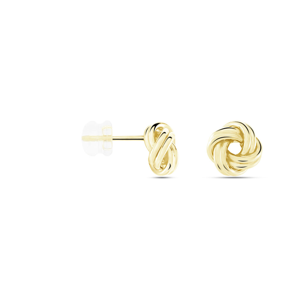 Boucles D'oreilles Puces Ilhame Nid Or Jaune - Clous d'oreilles Femme | Histoire d’Or