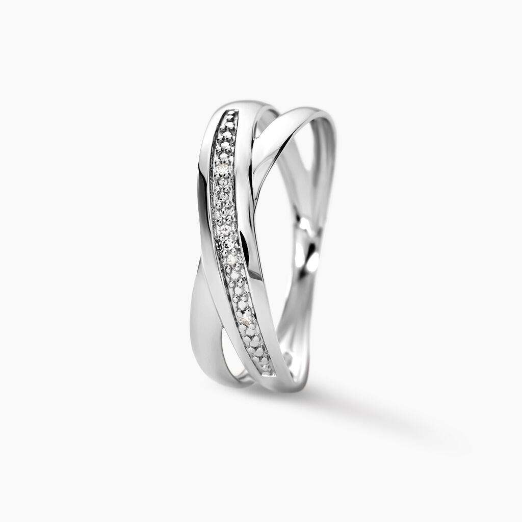 Bague Or Blanc Diamants - Bagues avec pierre Femme | Histoire d’Or