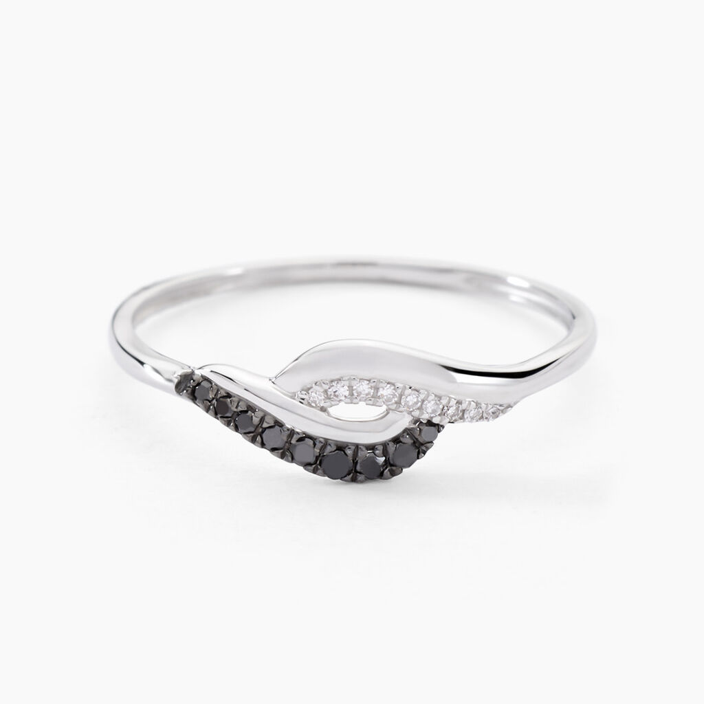 Bague Sculptural Or Blanc Diamant - Bagues avec pierre Femme | Histoire d’Or
