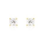 Boucles D'oreilles Puces Doreen Carre Or Jaune Oxyde De Zirconium - Clous d'oreilles Femme | Histoire d&rsquo;Or