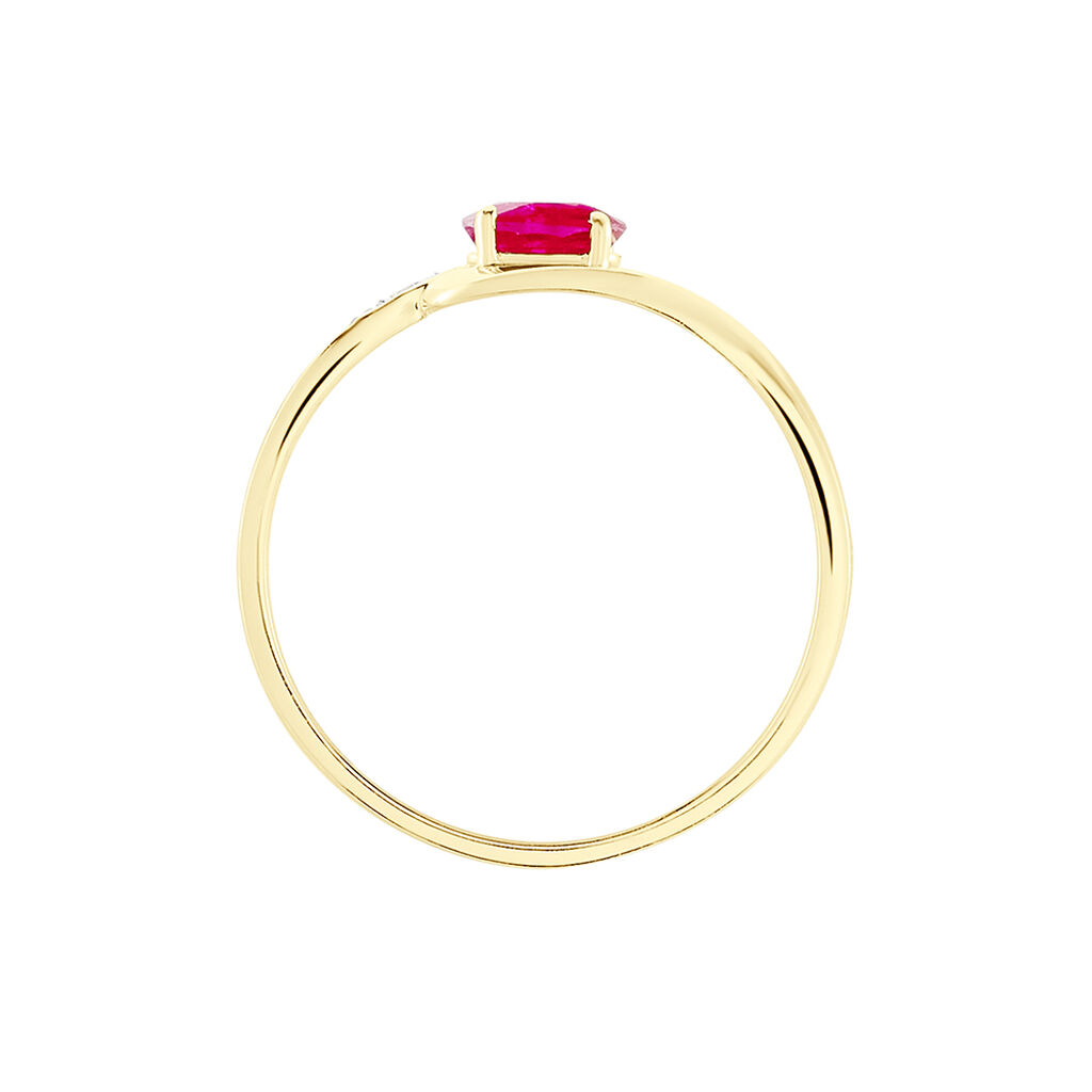 Bague Emotion Or Jaune Rubis Diamant - Bagues avec pierre Femme | Histoire d’Or