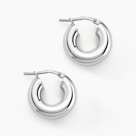Créoles Piana Argent Blanc - Boucles d'oreilles créoles Femme | Histoire d’Or