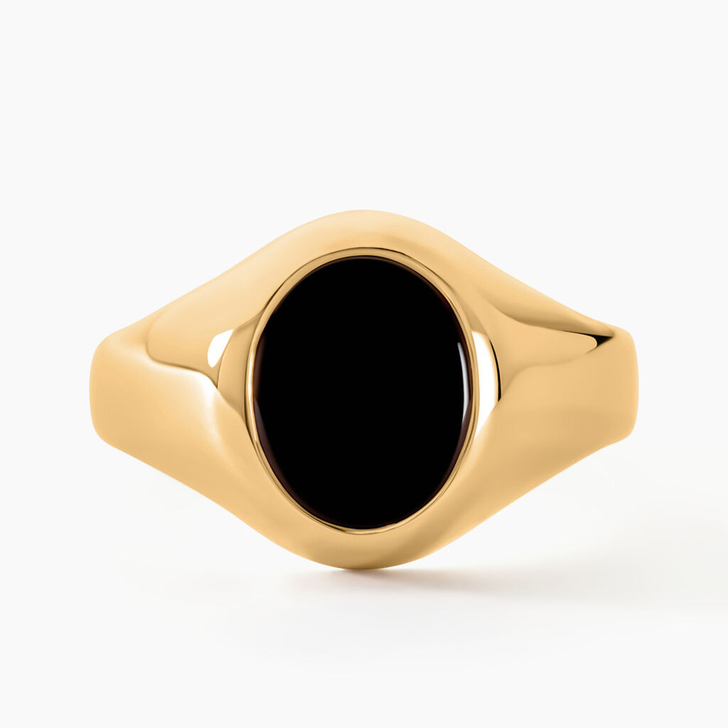 Chevalière Gerolt Ovale Or Jaune Onyx - Chevalières Homme | Histoire d’Or