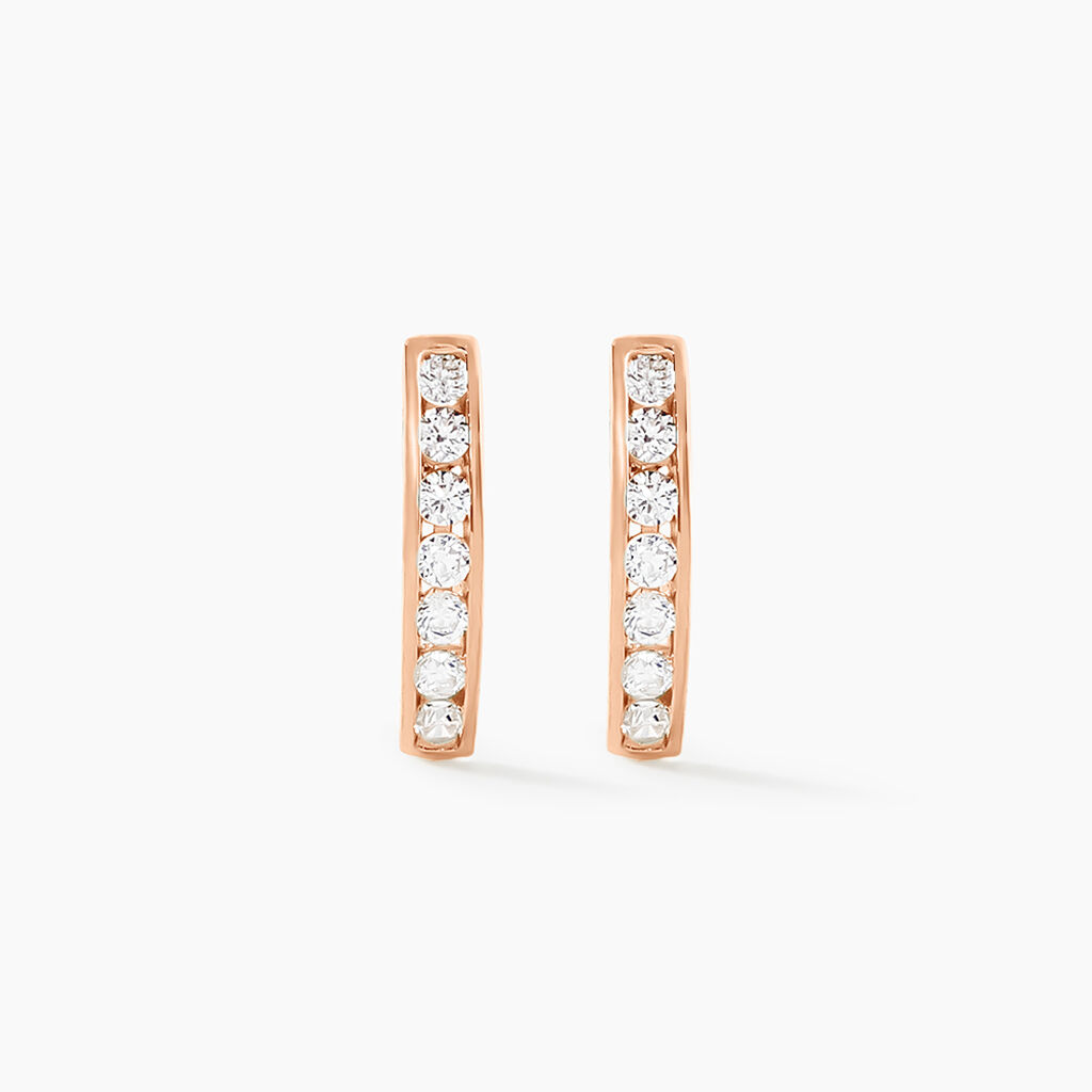 Creoles Or Rose Jacoba Oxydes - Boucles d'oreilles cr&eacute;oles Femme | Histoire d&rsquo;Or