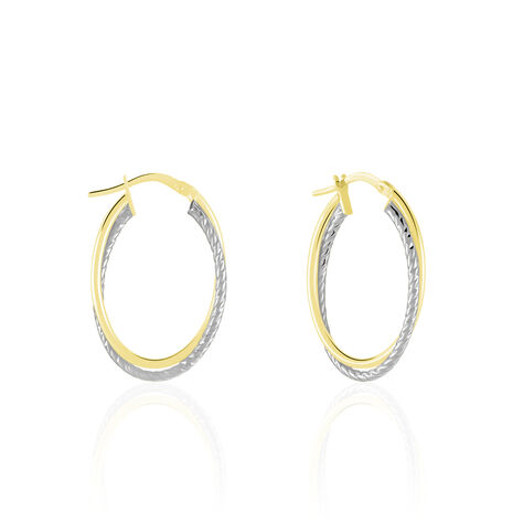 Créoles Maelia Or Bicolore - Boucles d'oreilles créoles Femme | Histoire d’Or