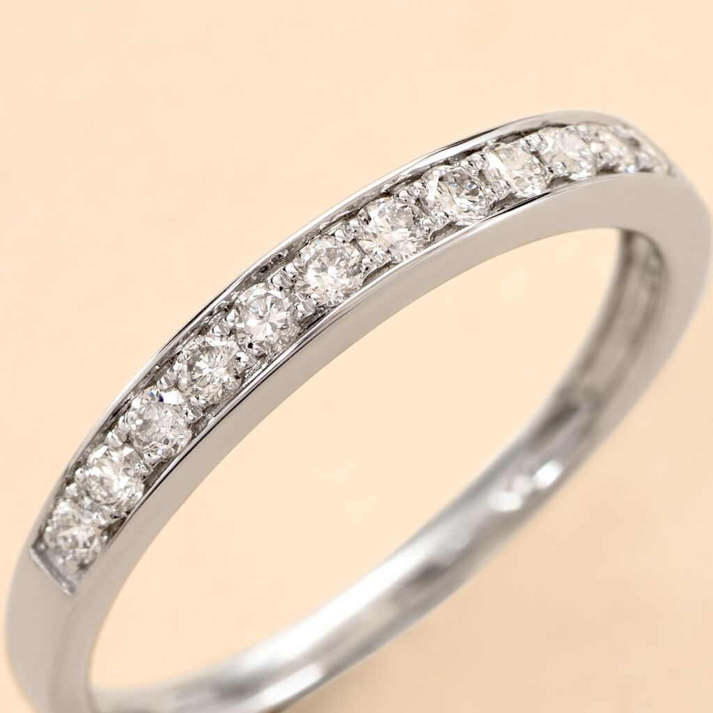 Demi Alliance Rhea Platine Blanc Diamant - Alliances Femme | Histoire d’Or