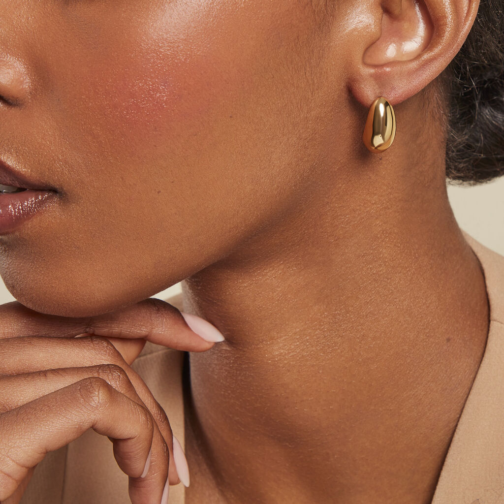 Boucles D'oreilles Puces Adoree Acier Jaune - Boucles d'oreilles fantaisie Femme | Histoire d’Or