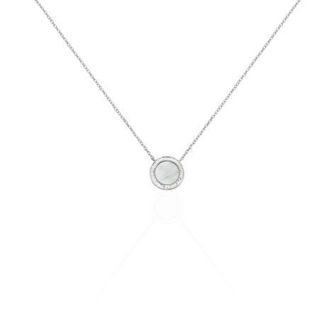 Collier Court Argent Blanc Nawala Oxyde De Zirconium - Ras de cou Femme | Histoire d&rsquo;Or