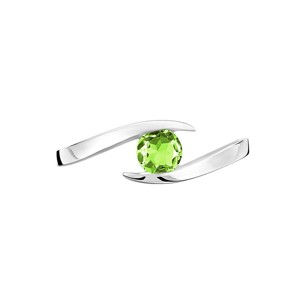 Bague Tiphaine Or Blanc Péridot - Bagues avec pierre Femme | Histoire d’Or