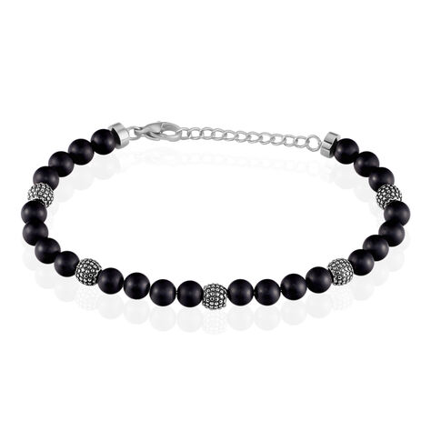 Bracelet Boules Acier Gris Laloun - Bracelets Lithothérapie Homme | Histoire d’Or