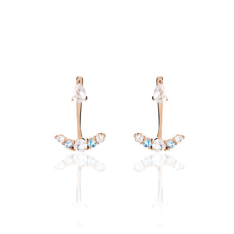 Bijoux D'oreilles Belen Or Rose Topaze Et Quartz - Ear cuffs Femme | Histoire d’Or