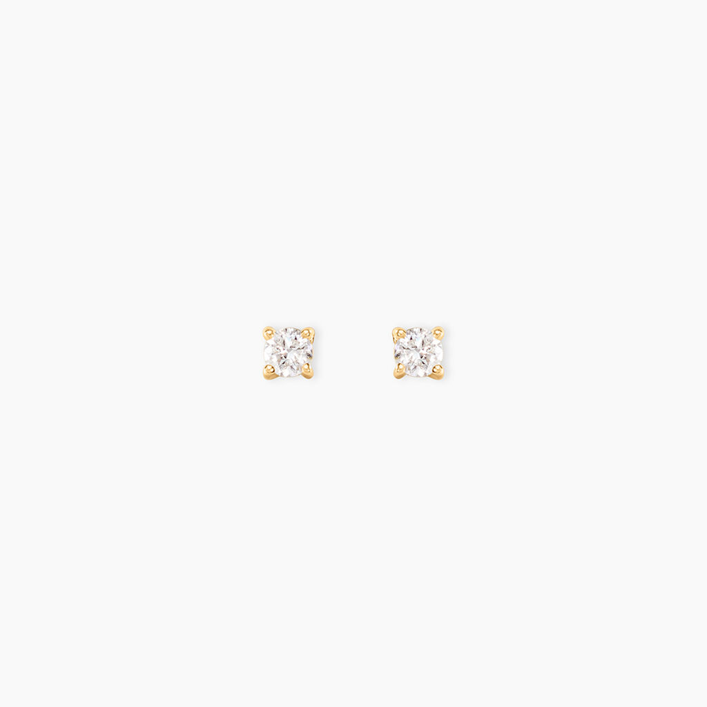 Boucles D'Oreilles Puces One Or Jaune Diamants - Clous d'oreilles Femme | Histoire d&rsquo;Or