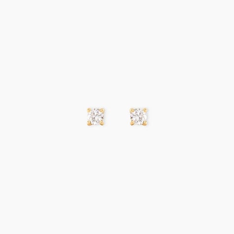 Boucles D'Oreilles Puces One Or Jaune Diamants - Clous d'oreilles Femme | Histoire d&rsquo;Or
