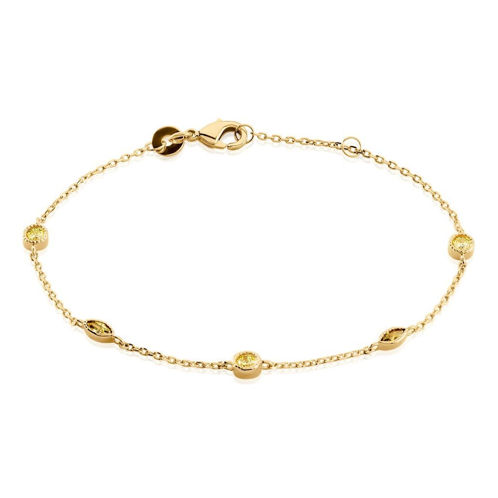 Bracelet Angelica Plaque Or Jaune Oxyde De Zirconium - Bracelets chaîne Femme | Histoire d’Or