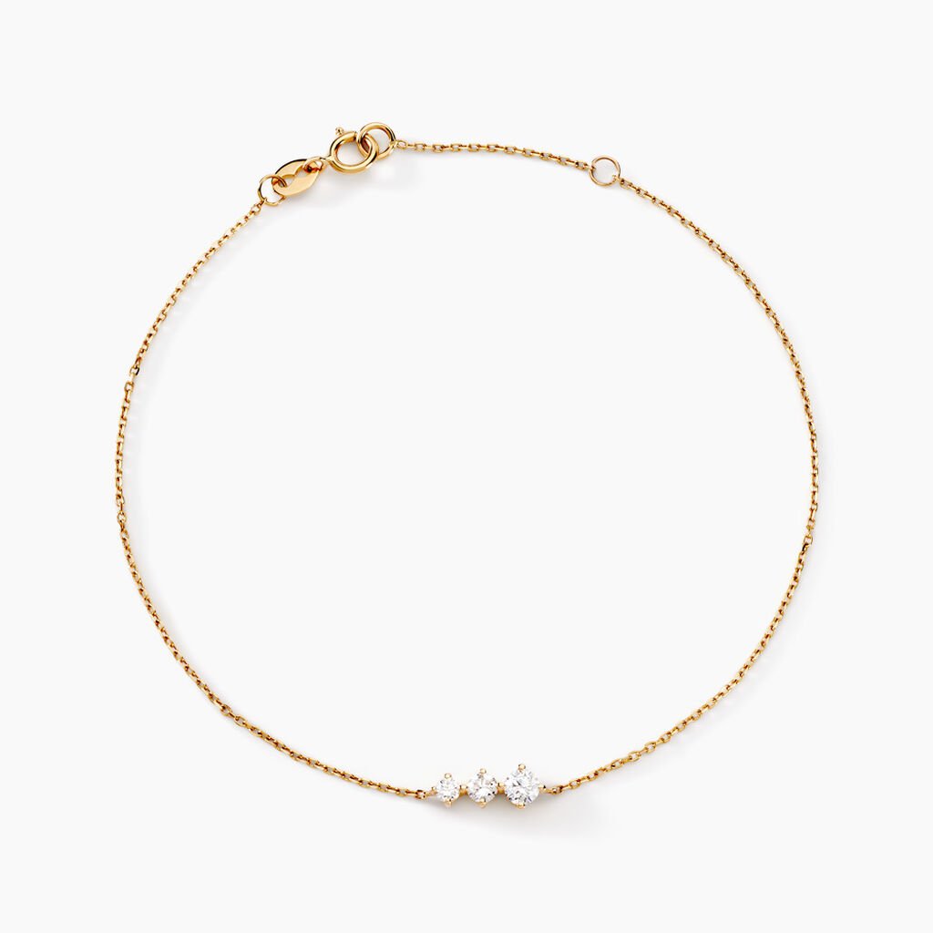 Bracelet Tryphena Or Jaune Diamant Synth&eacute;tique - Bracelets Femme | Histoire d&rsquo;Or