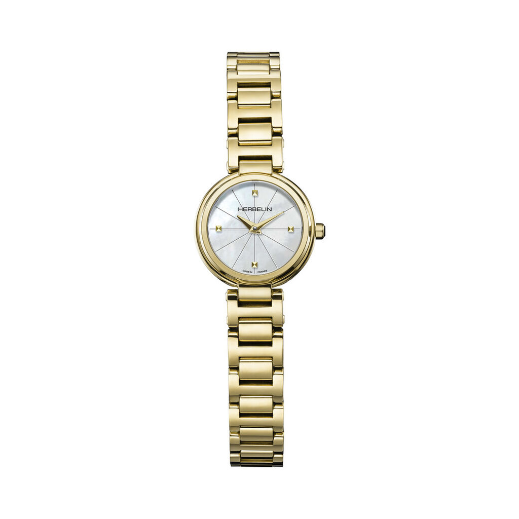 Montre Herbelin Lady H Nacre Blanche - Montres &eacute;tanches Femme | Histoire d&rsquo;Or