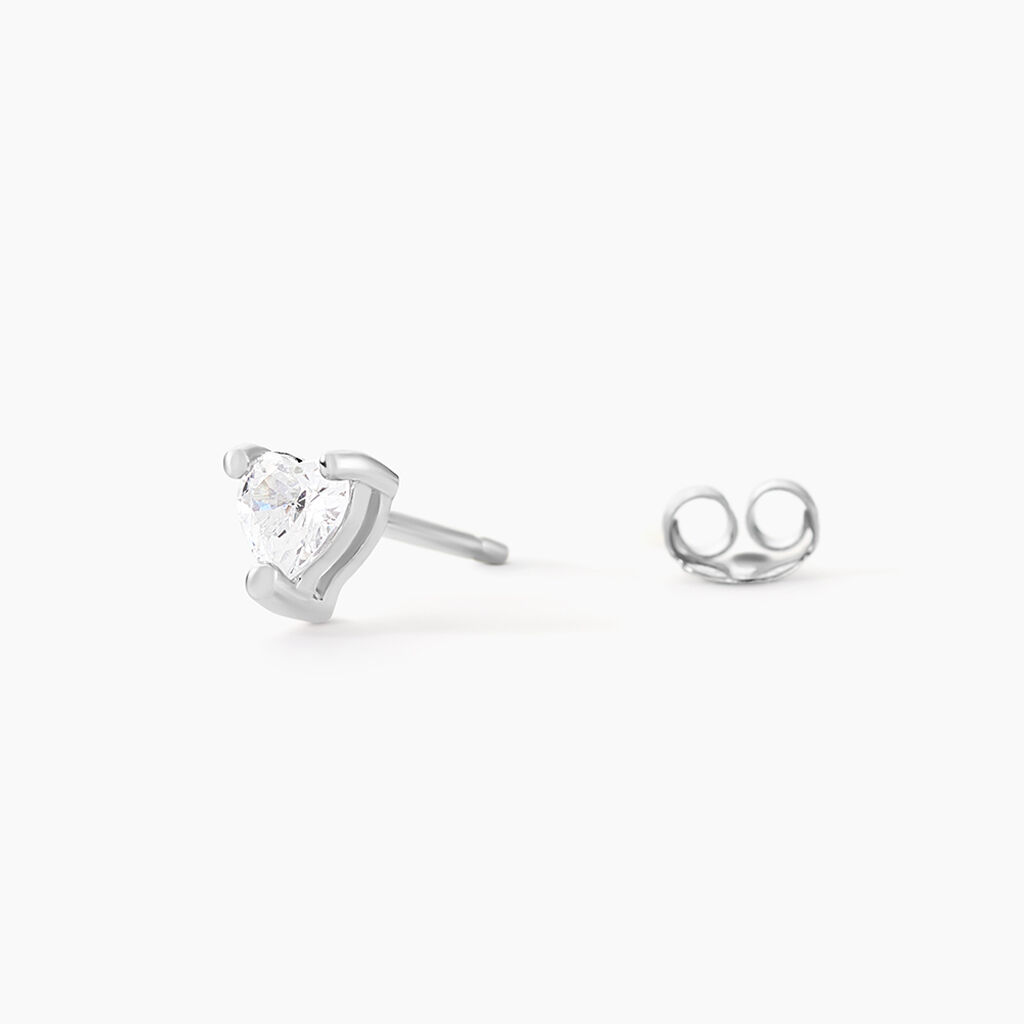 Boucles D'oreilles Puces Breana Argent Blanc Oxyde De Zirconium - Boucles d'oreilles fantaisie Femme | Histoire d&rsquo;Or