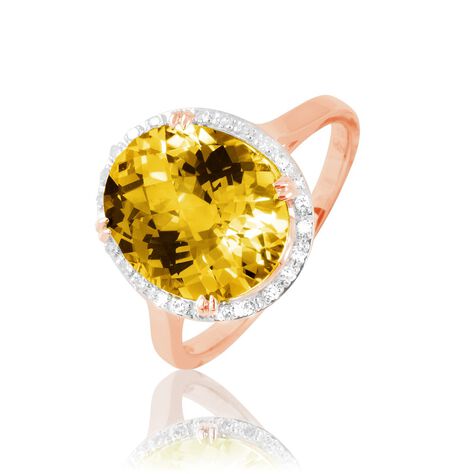 Bague Anna Or Rose Citrine Et Diamant - Bagues solitaires Femme | Histoire d’Or