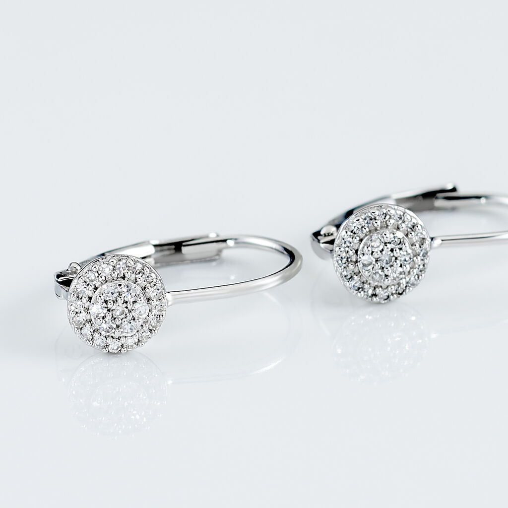 Boucles D'oreilles Pendantes Ursilla Or Blanc Diamants - Boucles d'oreilles pendantes Femme | Histoire d’Or