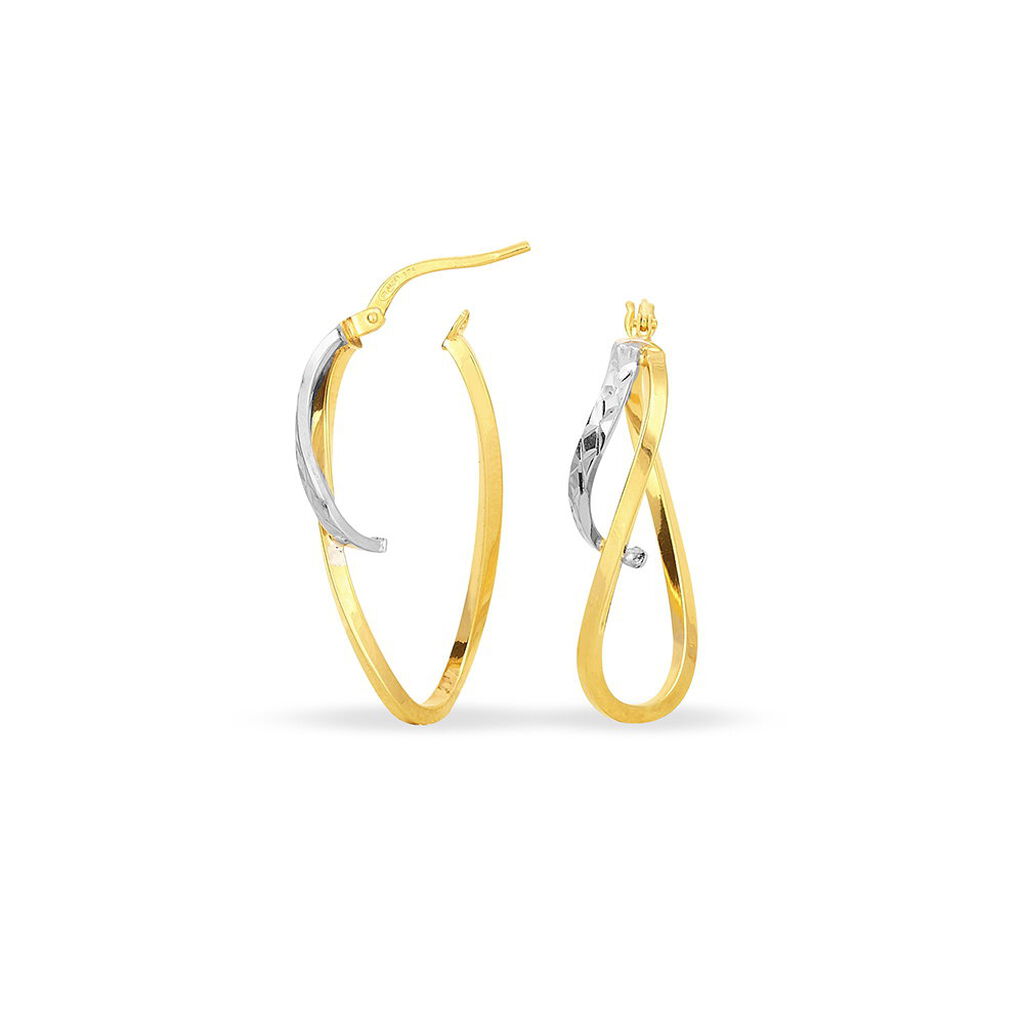 Créoles Hepsie Or Bicolore - Boucles d'oreilles créoles Femme | Histoire d’Or