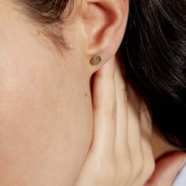 Boucles D'oreilles Puces Franzine Coquillage Or Jaune - Clous d'oreilles Femme | Histoire d’Or