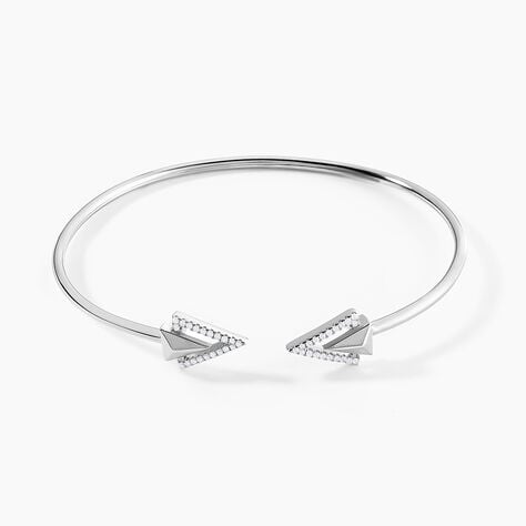 Bracelet Jonc Deva Argent Blanc Oxyde De Zirconium - Bracelets joncs Femme | Histoire d&rsquo;Or