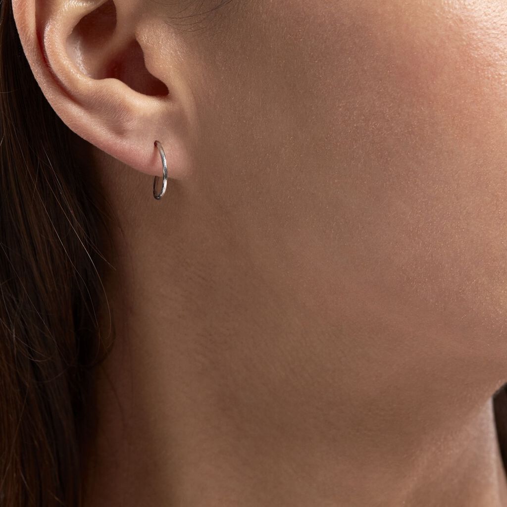 Créoles Valerina Or Blanc - Boucles d'oreilles créoles Femme | Histoire d’Or