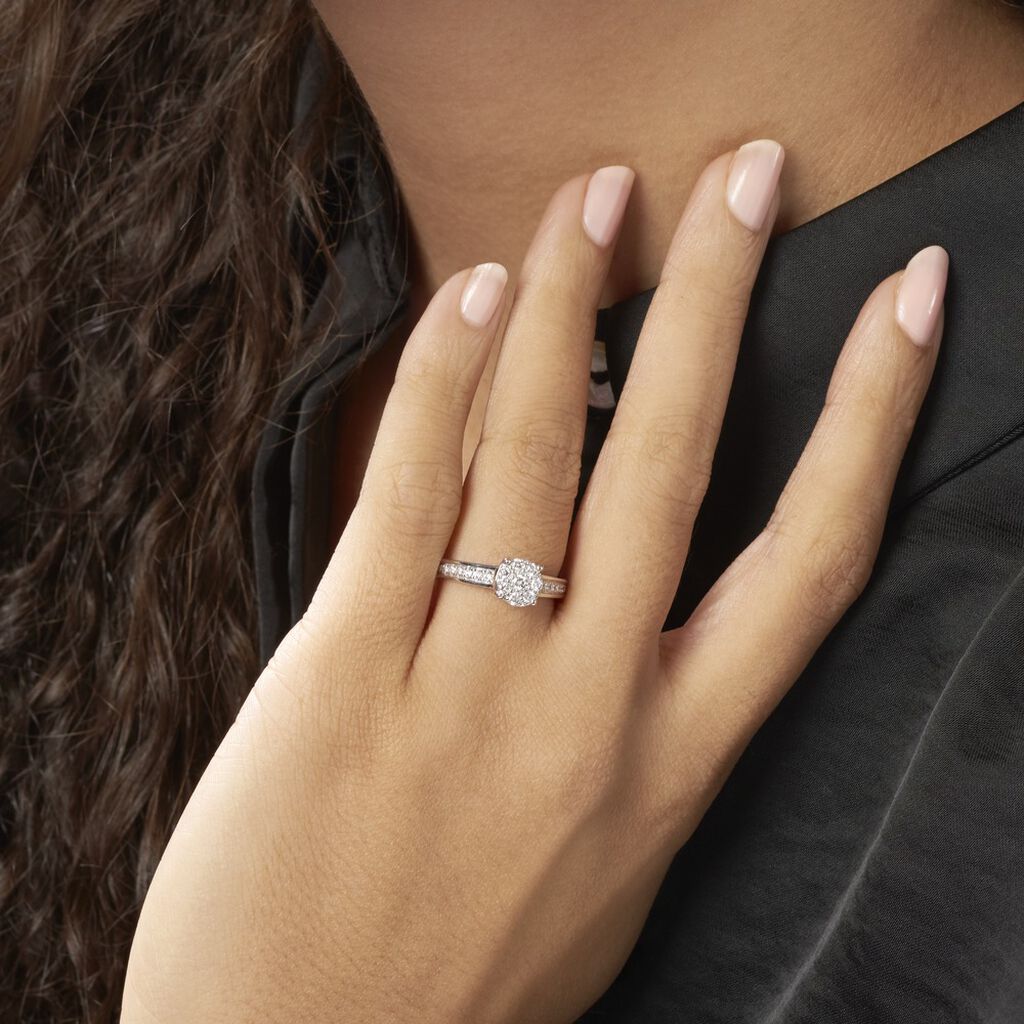 Bague Celia Or Blanc Diamant - Bagues avec pierre Femme | Histoire d’Or