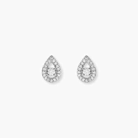 Boucles D'oreilles Puces Domitia Or Blanc Diamant - Boucles d'oreilles pierres pr&eacute;cieuses Femme | Histoire d&rsquo;Or