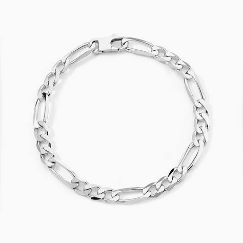 Bracelet Vivian Maille Alternee 1/3 Argent Blanc - Bracelets chaîne Homme | Histoire d’Or