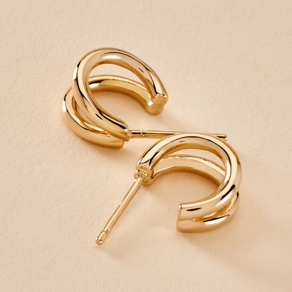 Créoles Harriett Plaqué Or Jaune - Boucles d'oreilles créoles Femme | Histoire d’Or