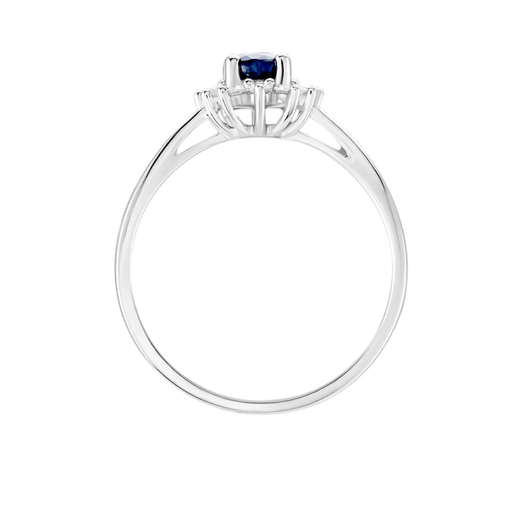 Bague Or Blanc Vladimir  Saphir Diamants - Bagues solitaires Femme | Histoire d’Or