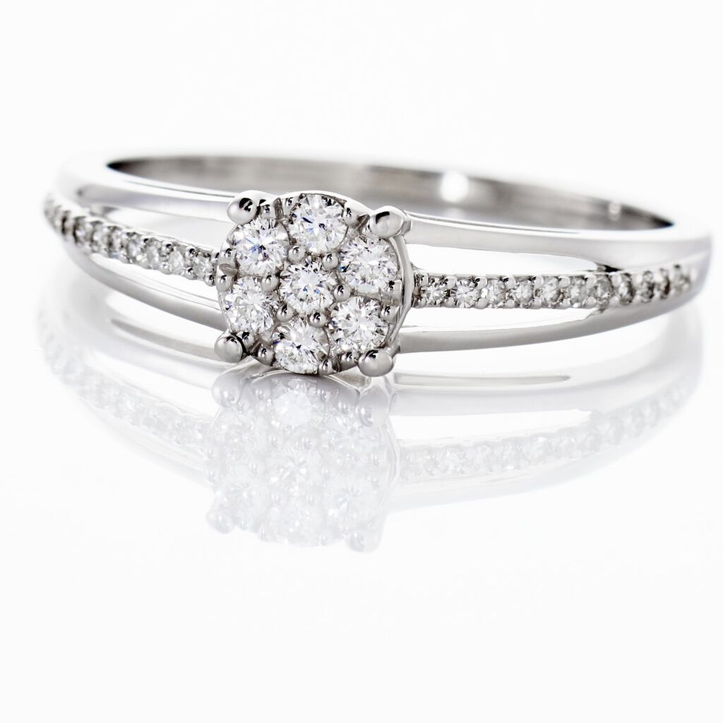 Bague Or Blanc Katherina Diamants - Bagues avec pierre Femme | Histoire d&rsquo;Or