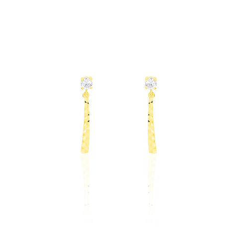 Boucles D'oreilles Pendantes Koulma Or Jaune Oxyde De Zirconium - Boucles d'oreilles pendantes Femme | Histoire d’Or
